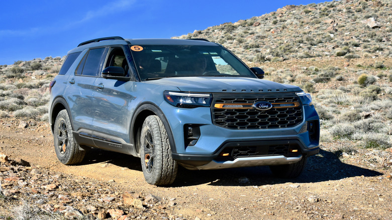 2026 Ford Explorer Tremor front quarter view.