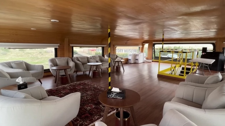 The lounge inside the Hummer H1 X3.