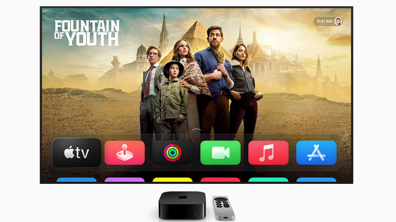 A television with the tvOS user interface