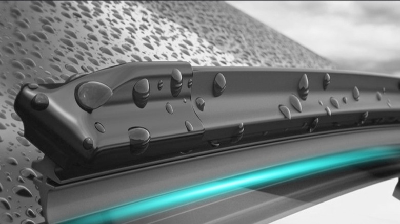 AutoBoo wipers removing rain from a windshield