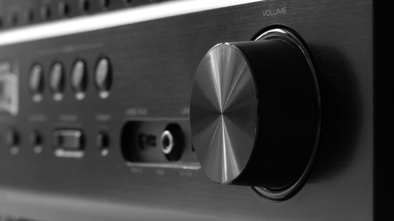 Close-up of AV receiver