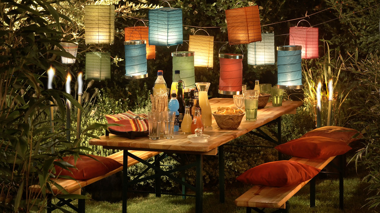 Backyard set up for a dinner party