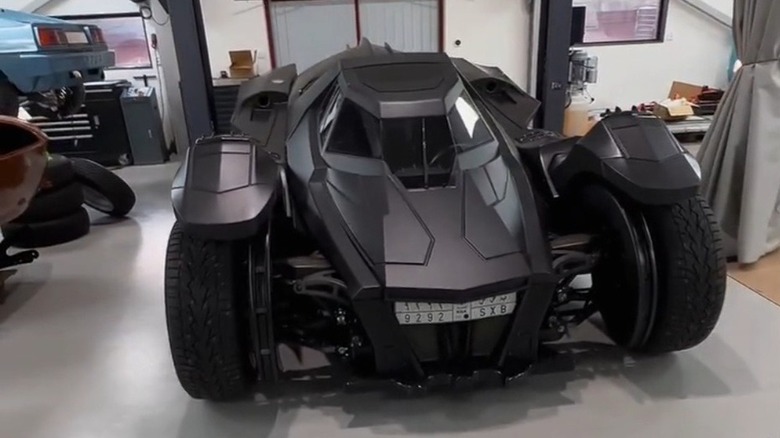 Batmobile replica in garage