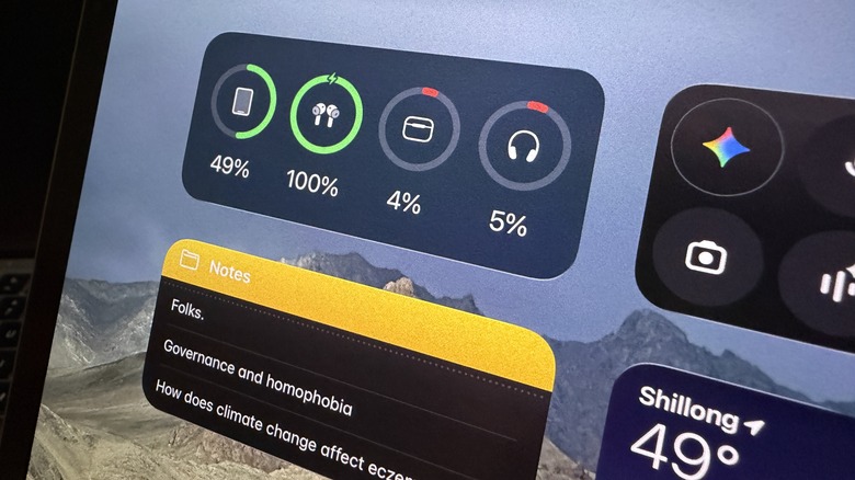 Batteries widget on iPad