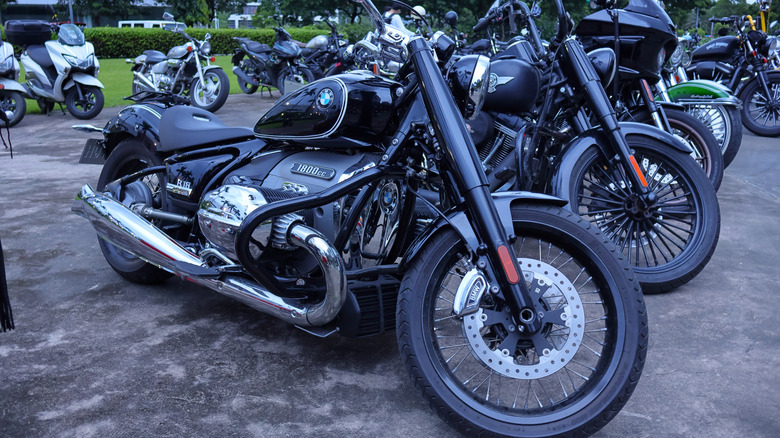 BMW R 18 motorcycle in parking lot