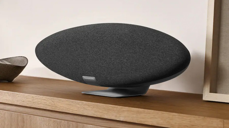 The Bowers & Wilkins Zeppelin Pro on a wood table