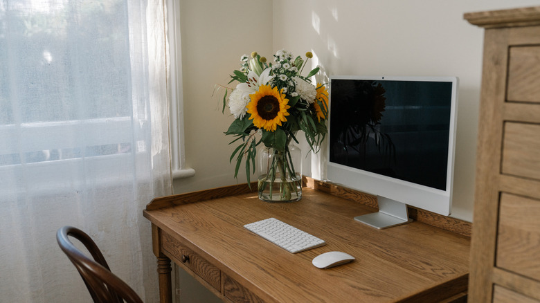 Desktop computer monitor in home office