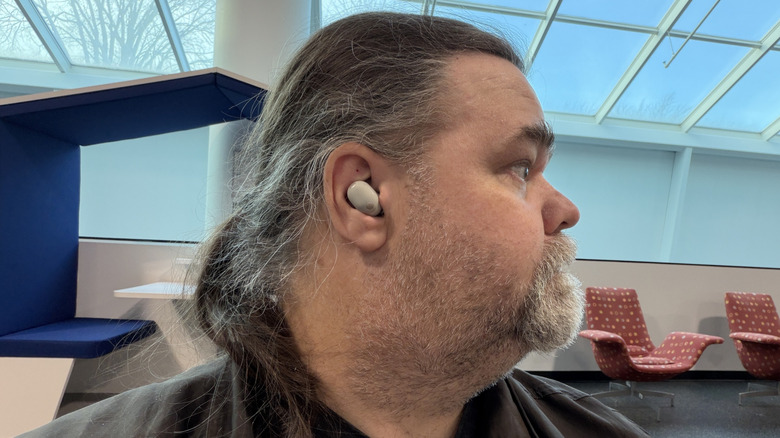 Man wearing Sony WF-1000XM6 ear bud