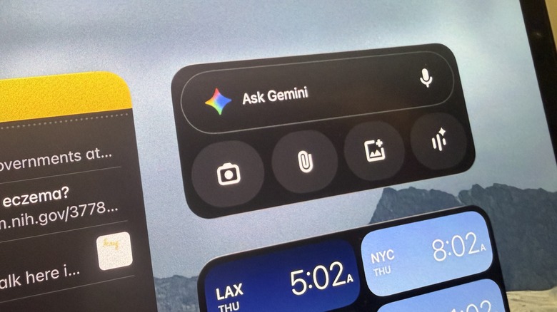 Gemini widget on iPad.