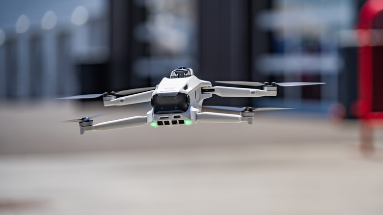 The Antigravity A1 flying at a go-kart track.