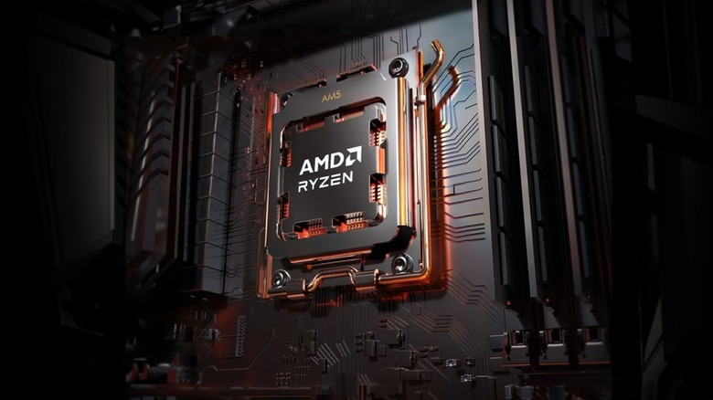 Graphic of AMD AM5 socket with AMD Ryzen branding