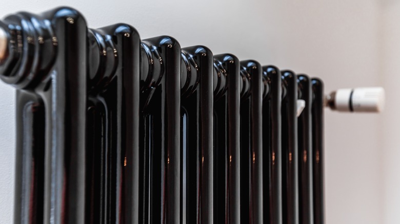 black radiator in a home