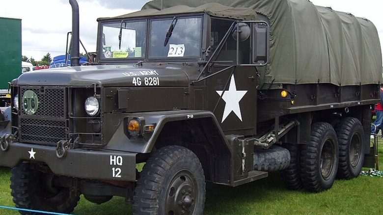 M35 cargo truck standing in grass