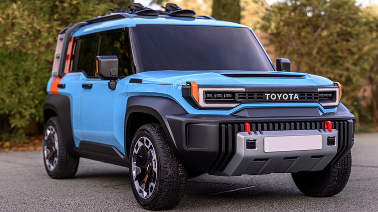 Toyota Compact Cruiser EV model parked front 3/4