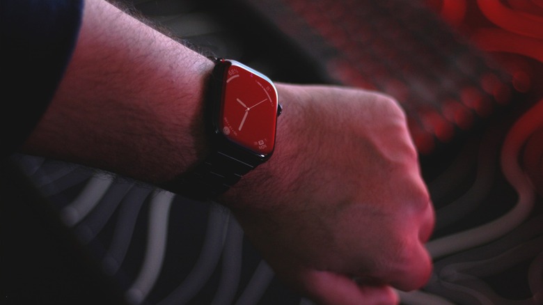 Person wearing an Apple Watch