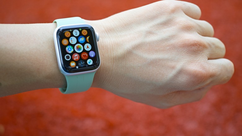 An Apple Watch displaying installed apps