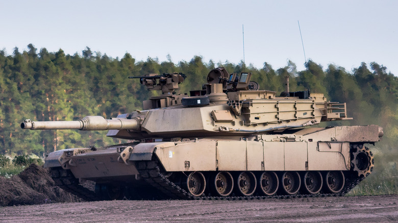 M1 Abrams tank in use during the war in Ukraine, showcasing modern military technology and battlefield deployment