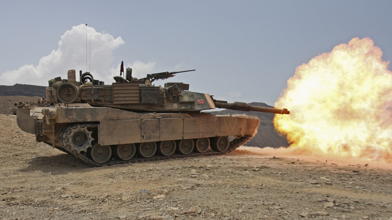 M1A1 tank firing.