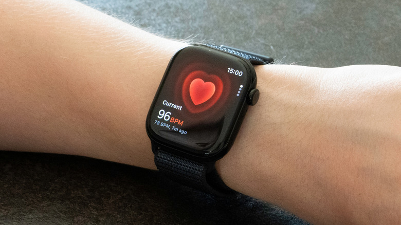 Measuring heart activity with Apple Watch.