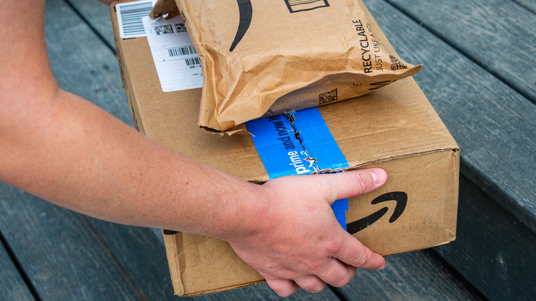 Amazon packages on porch