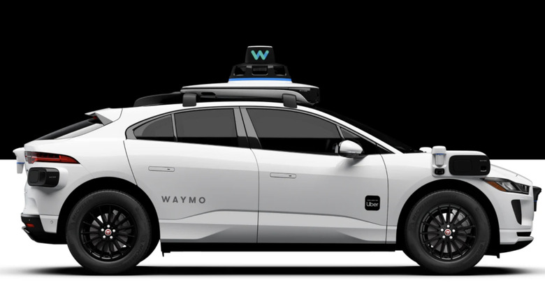 Side view of Uber's driverless taxi.