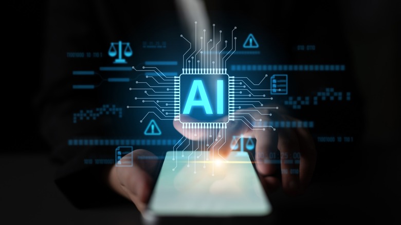 AI circuit with blue lines