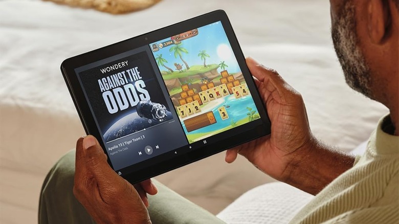 Person holding Amazon Fire HD 10