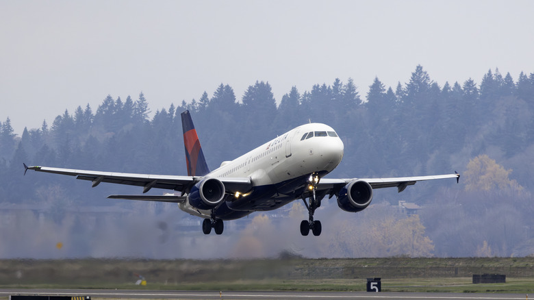 Airbus A320-family aircraft landing on runway