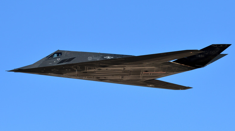The F-117 Nighthawk Stealth Fighter flies on February 27, 2019