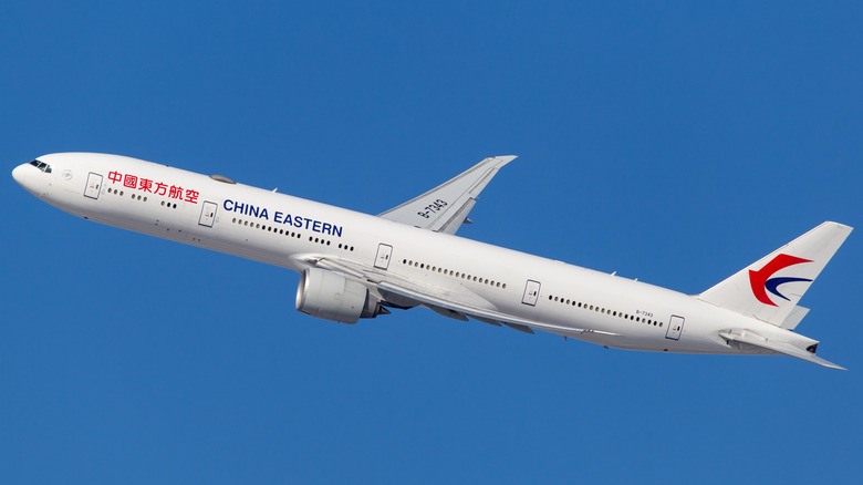 China Eastern Airlines plane in the air