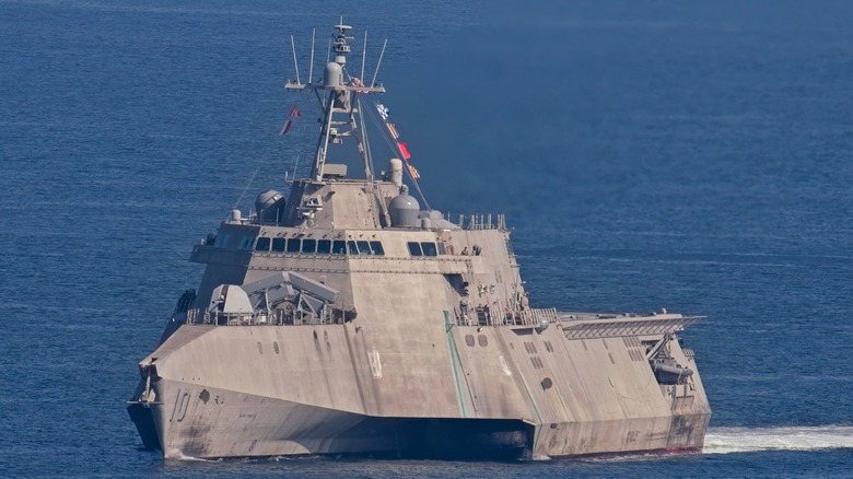USS Gabrielle Giffords Independence-class ship at sea