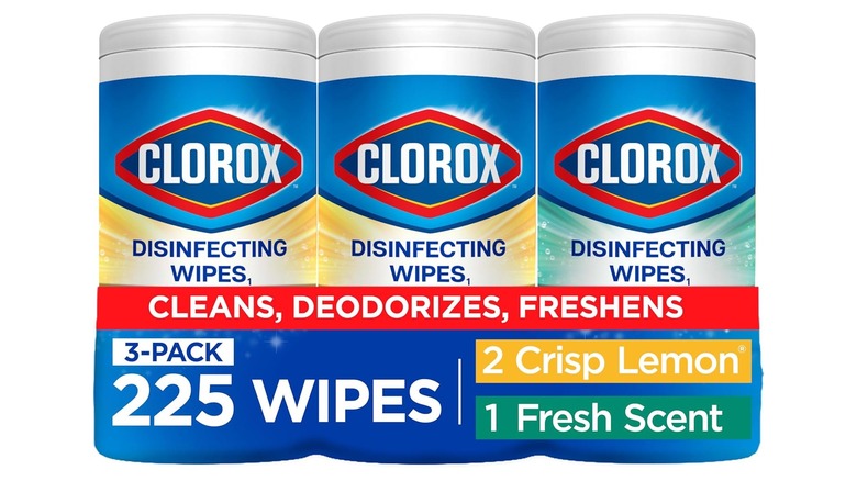 3-pack of Clorox Wipes on white background