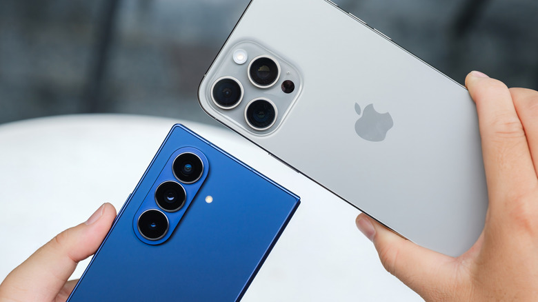 Samsung Galaxy Z Fold 7 alongside iPhone 16 Pro