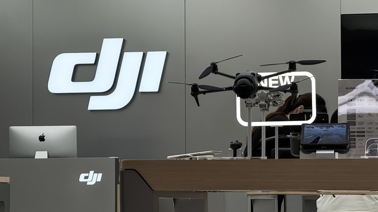 DJI drone in a store.