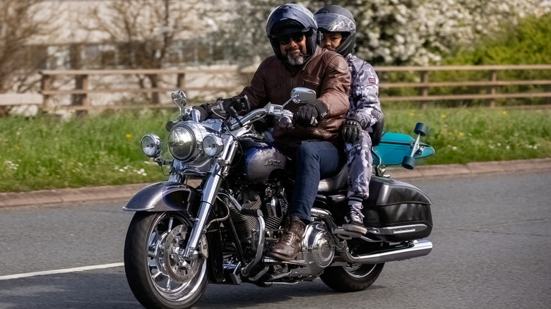 Harley Davidson flhrse 3 Road King on a British road