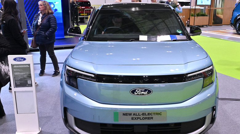 Front view of electric Ford car.