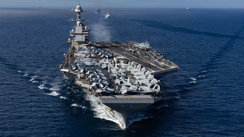 USS Gerald Ford sailing in the fall of 2025