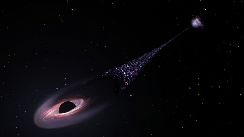 Artist's impression of a runaway black hole
