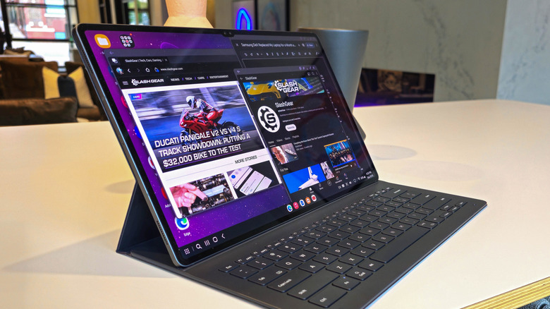 Samsung Galaxy Tab S9 Ultra posed on table