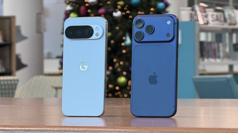 iPhone 17 Pro Max and Pixel 10 Pro XL on a table
