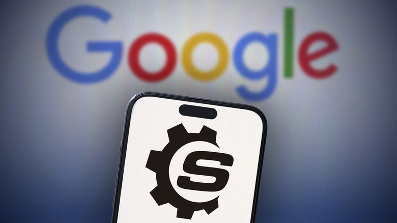 SlashGear icon against Google backdrop.