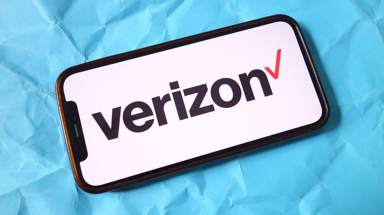 Verizon company logo displayed on mobile phone