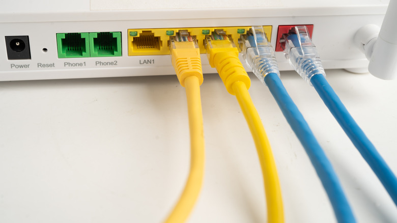 Ethernet cable with wireless router connect to internet service provider network