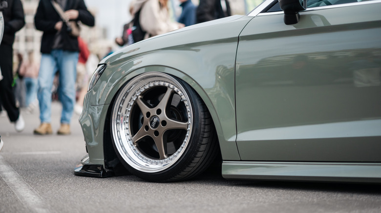 Audi A3 on air-ride with OZ split-rim wheels