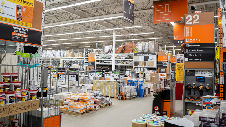 Interior of Home Depot store.