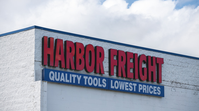 Harbor Freight sign outside retail store
