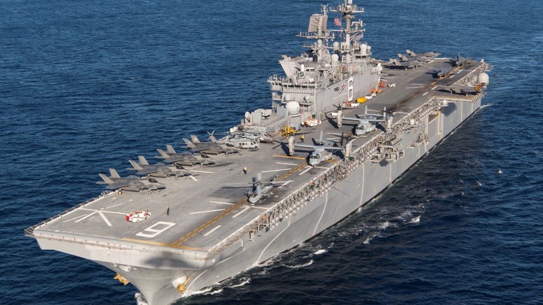 The USS America (LHA-6) underway