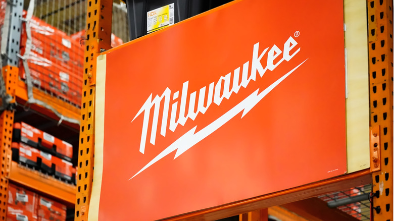 Milwaukee sign in hardware store