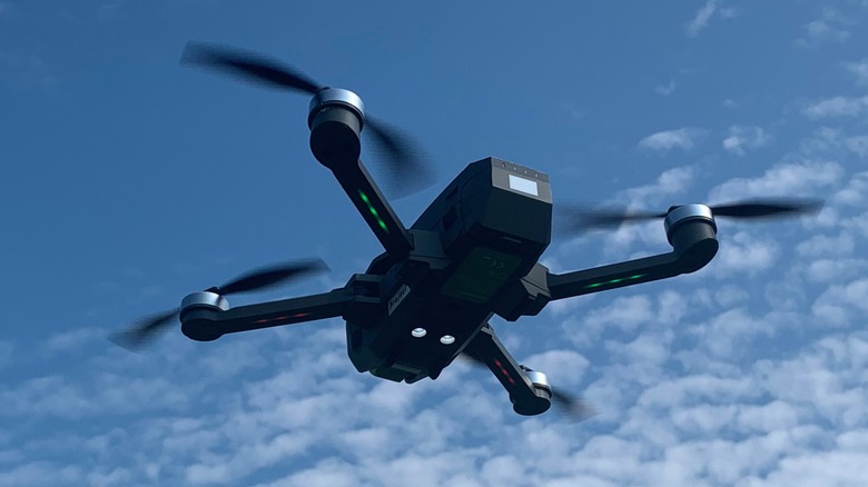3D rendering of a quadcopter Drone in flight