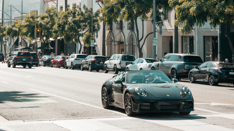 Porsche 911 Cabriolet on Los Angeles street